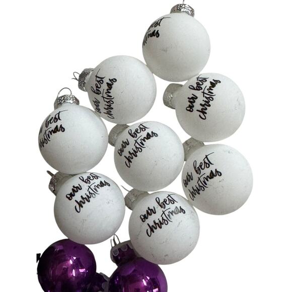 Rae Dunn Inspired Farmhouse Christmas Holiday Small Ornaments (25) Purple READ - Picture 3 of 6